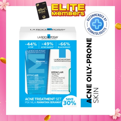 LA ROCHE-POSAY Acne Treatment Set (Effaclar Purifying Gel 200ml & Effaclr Serum 30ml) 1s