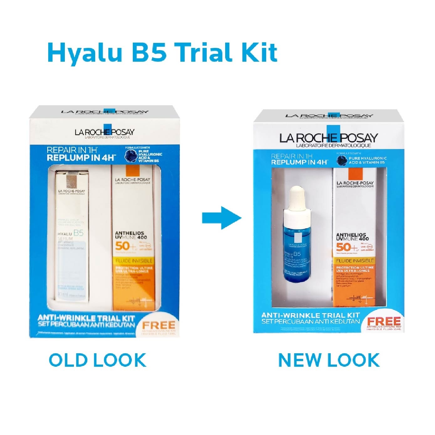 Anti-Wrinkle Trial Kit (Hyalu B5 Serum 10ml & Anthelios UVMune Invisible Fluid 15ml) 1s