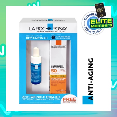 LA ROCHE-POSAY Anti-Wrinkle Trial Kit (Hyalu B5 Serum 10ml & Anthelios UVMune Invisible Fluid 15ml) 1s