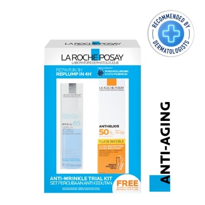 LA ROCHE-POSAY Anti-Wrinkle Trial Kit (Hyalu B5 Serum 10ml & Anthelios UVMune Invisible Fluid 15ml) 1s