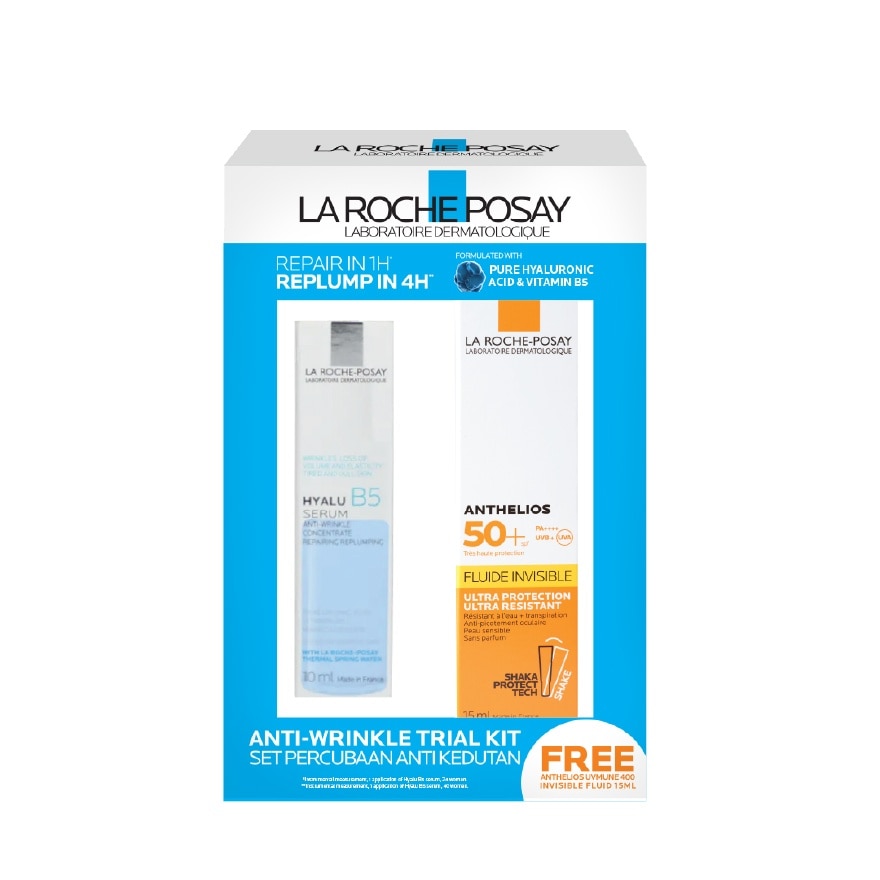Anti-Wrinkle Trial Kit (Hyalu B5 Serum 10ml & Anthelios UVMune Invisible Fluid 15ml) 1s