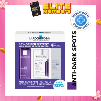 LA ROCHE-POSAY Mela B3 Anti-Dark Spots Routine Set (Mela B3 Cleanser 200ml, Mela B3 Serum 30ml & Mela B3 Cream SPF30 40ml) 1s