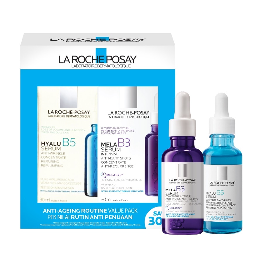 Anti-Ageing Serums Routine Pack Set (Hyalu B5 Serum 30ml & Mela B3 Serum 30ml) 1s