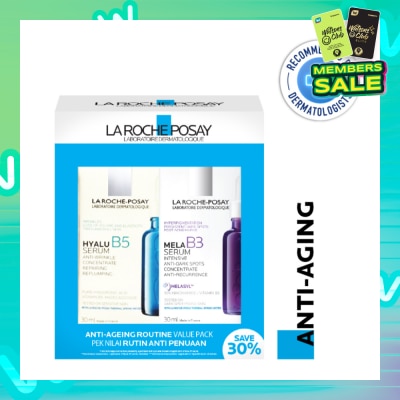 LA ROCHE-POSAY Anti-Ageing Serums Routine Pack Set (Hyalu B5 Serum 30ml & Mela B3 Serum 30ml) 1s