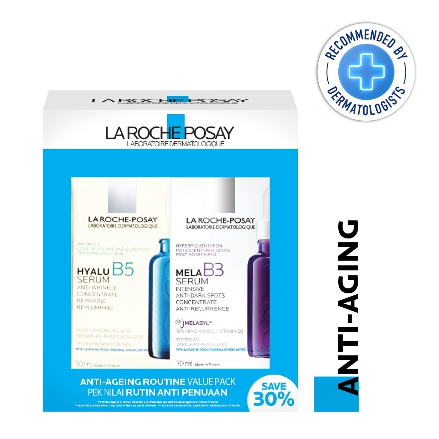 Anti-Ageing Serums Routine Pack Set (Hyalu B5 Serum 30ml & Mela B3 Serum 30ml) 1s