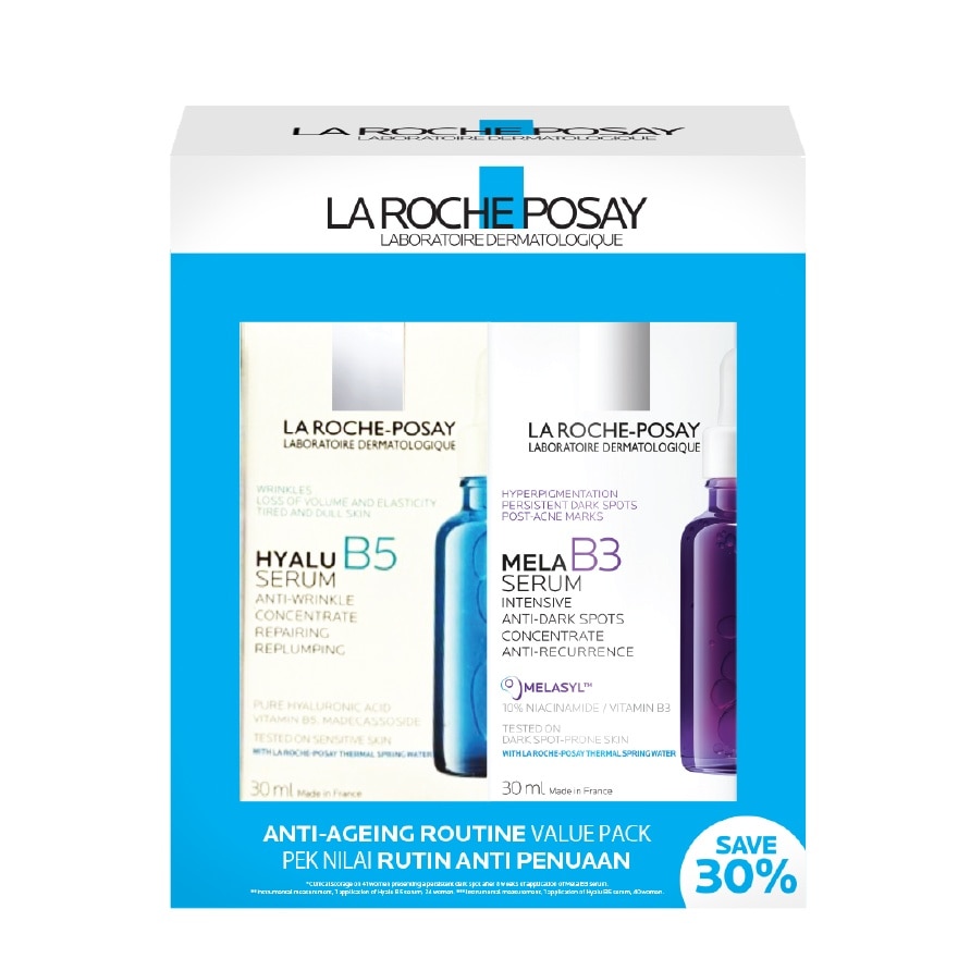 Anti-Ageing Serums Routine Pack Set (Hyalu B5 Serum 30ml & Mela B3 Serum 30ml) 1s