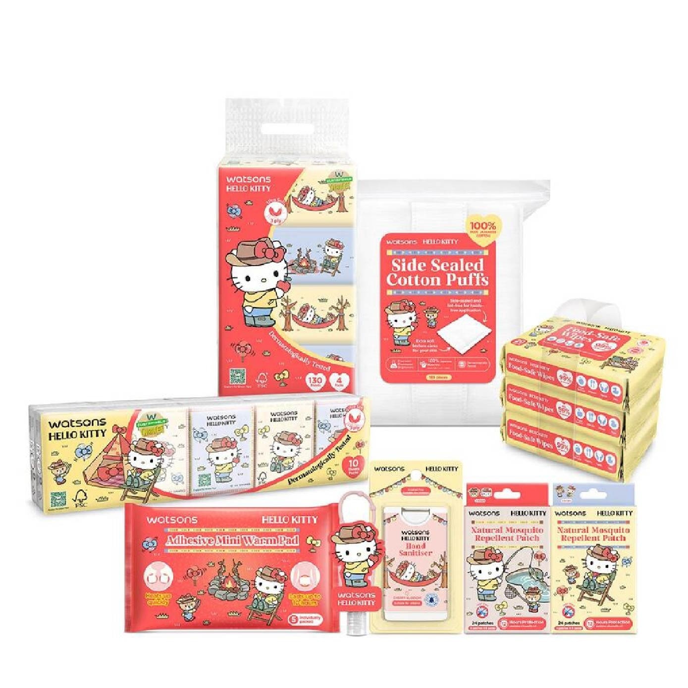 Hello Kitty Velvety Soft Mini Hankies 3 Ply 10s x 10 Packs x 30s (Carton)
