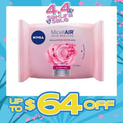 NIVEA - MicellAir Skin Breathe Micellar Rose Water Wipes 25 Wipes