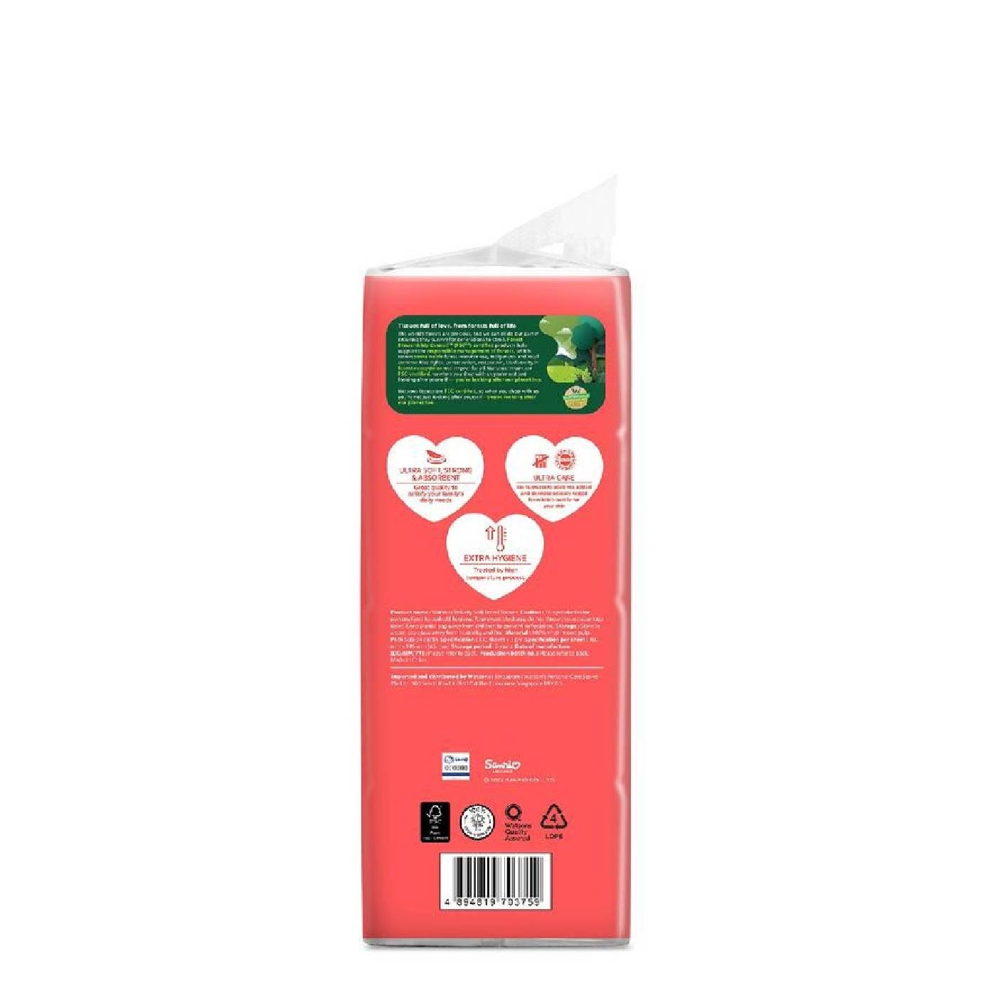Hello Kitty Velvety Soft Travel Tissues 3 Ply 130s x 4 Packs x 16s (Carton)