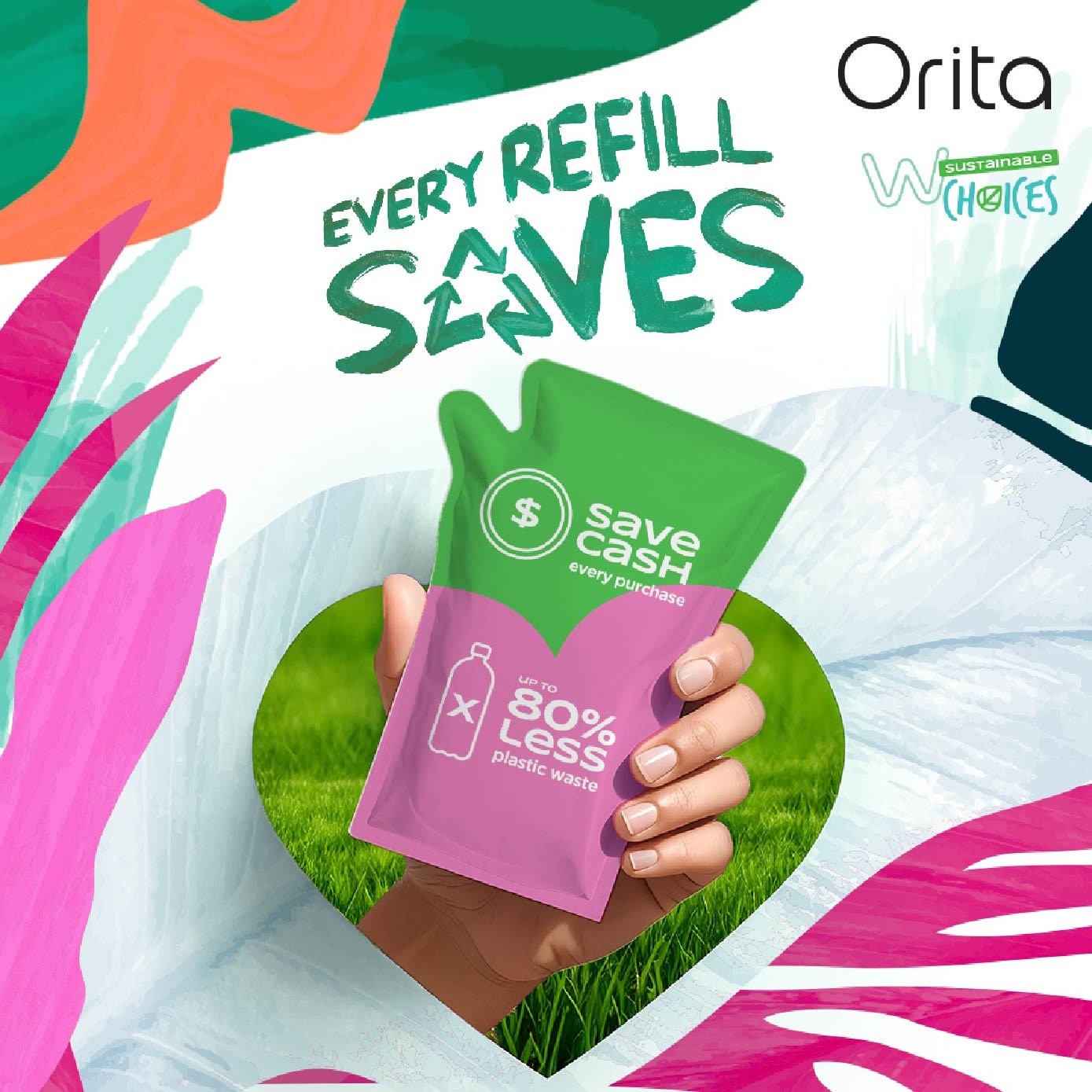 Baking Soda Antibacterial Laundry Detergent Floral Scented Refill Pack 1200g