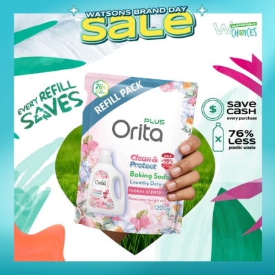 ORITA - Baking Soda Antibacterial Laundry Detergent Floral Scented Refill Pack 1200g