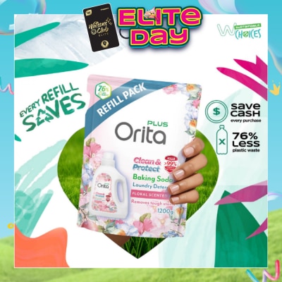 ORITA - Baking Soda Antibacterial Laundry Detergent Floral Scented Refill Pack 1200g