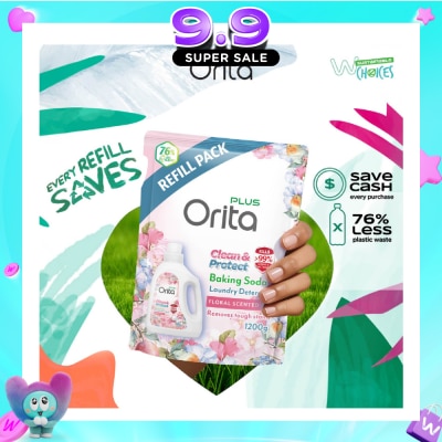ORITA - Baking Soda Antibacterial Laundry Detergent Floral Scented Refill Pack 1200g image