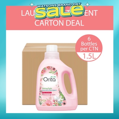ORITA - Baking Soda Laundry Detergent Rose Scented 1500g x 6s (Carton) (Expiry: Dec`2026)