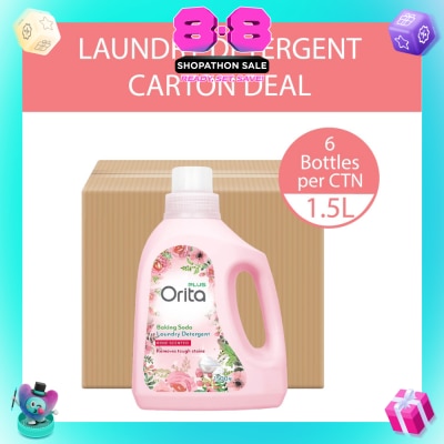 ORITA - Baking Soda Laundry Detergent Rose Scented 1500g x 6s (Carton)