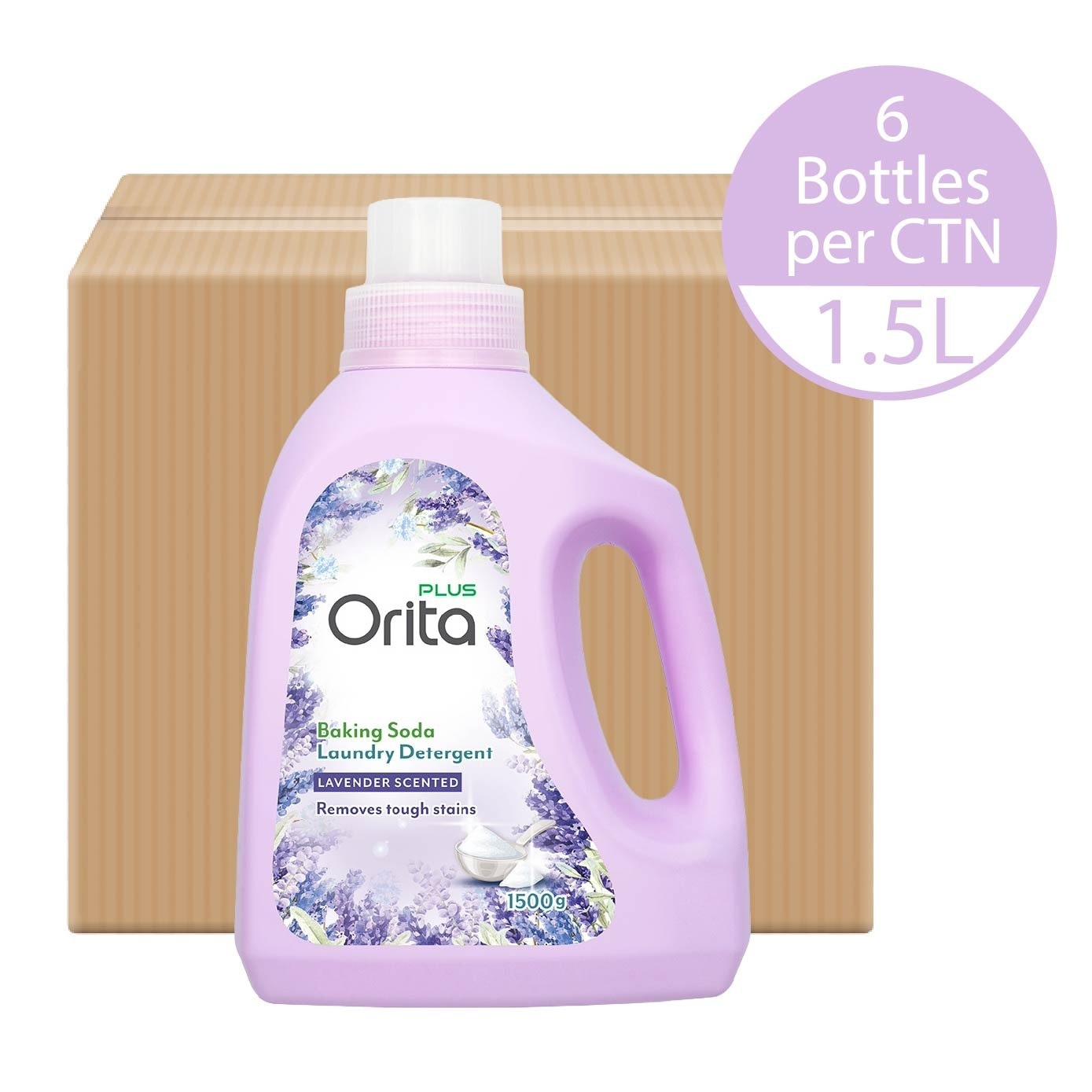 Baking Soda Laundry Detergent Lavender Scented 1500g x 6s