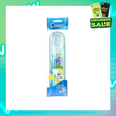 DARLIE All Shiny White Pro-Lite Travel Kit Packset consists Toothbrush 1s + Toothbrush Lime Mint 1s