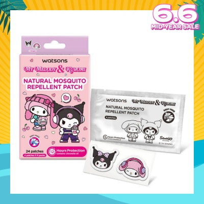 WATSONS Sanrio My Melody & Kuromi Natural Mosquito Repellent Patch 24s