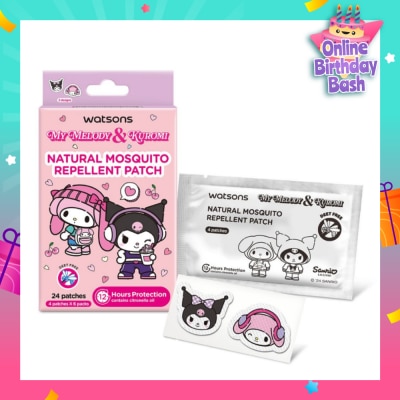 WATSONS Sanrio My Melody & Kuromi Natural Mosquito Repellent Patch 24s