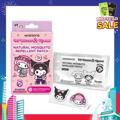 WATSONS Sanrio My Melody & Kuromi Natural Mosquito Repellent Patch 24s