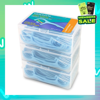 WATSONS Super Smooth Widebow Dental Floss Picks (Round Thread + Single Line) 50s x 3 Boxes