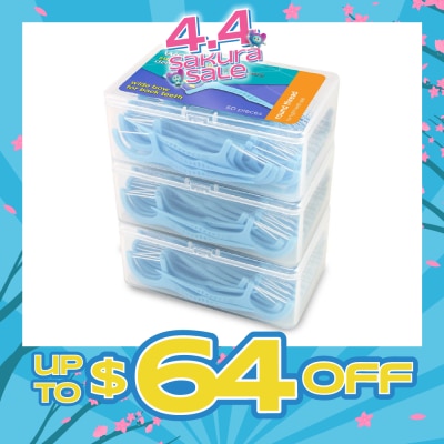 WATSONS - Super Smooth Widebow Dental Floss Picks (Round Thread + Single Line) 50s x 3 Boxes
