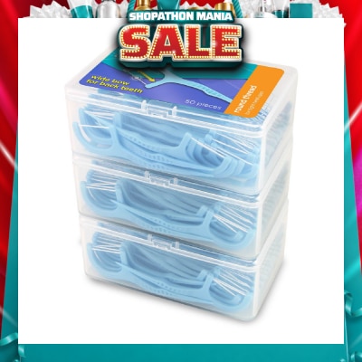 WATSONS - Super Smooth Widebow Dental Floss Picks (Round Thread + Single Line) 50s x 3 Boxes