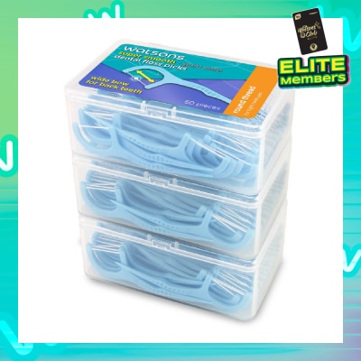 WATSONS Super Smooth Widebow Dental Floss Picks (Round Thread + Single Line) 50s x 3 Boxes