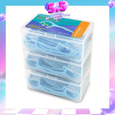 WATSONS - Super Smooth Widebow Dental Floss Picks (Round Thread + Single Line) 50s x 3 Boxes