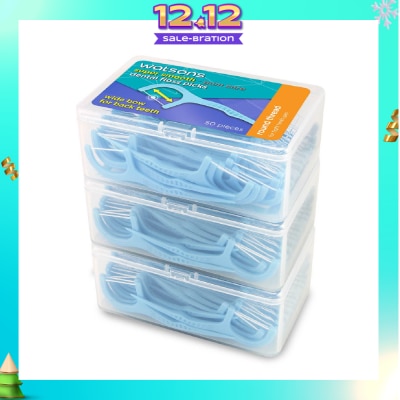 WATSONS Super Smooth Widebow Dental Floss Picks (Round Thread + Single Line) 50s x 3 Boxes