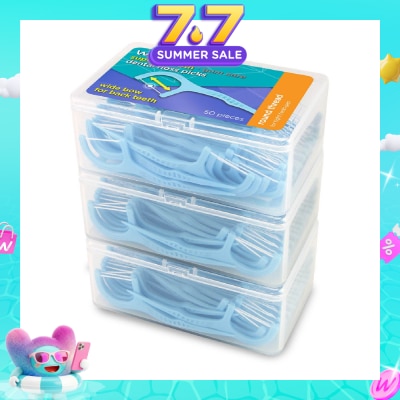 WATSONS - Super Smooth Widebow Dental Floss Picks (Round Thread + Single Line) 50s x 3 Boxes