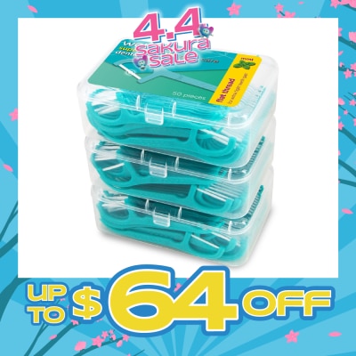 WATSONS - Super Smooth Mint Dental Floss Picks (Flat Thread + Single Line) 50s x 3 Boxes
