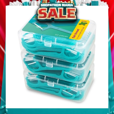 WATSONS - Super Smooth Mint Dental Floss Picks (Flat Thread + Single Line) 50s x 3 Boxes