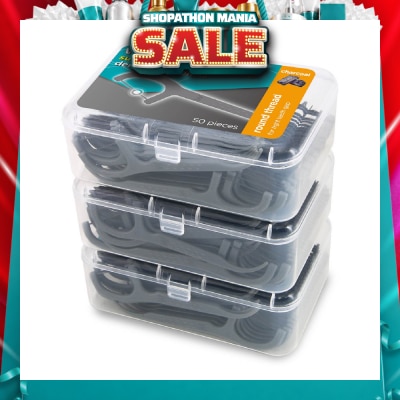 WATSONS - Super Smooth Charcoal Dental Floss Picks (Round Thread + Single Line) 50s x 3 Boxes