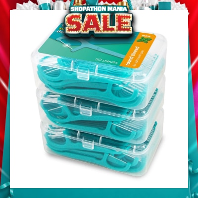 WATSONS - Super Smooth Mint Dental Floss Picks (Round Thread + Single Line) 50s x 3 Boxes