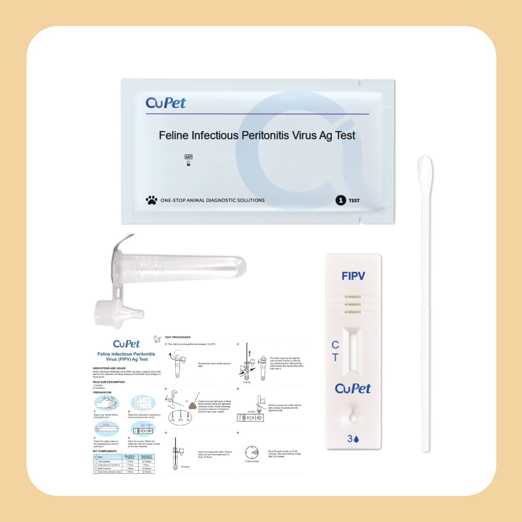 Feline Infectious Peritonitis Virus (FIPV) Ag Test 1s