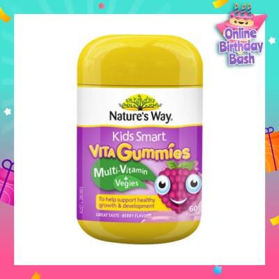 NATURES WAY Kids Smart Vita Gummies Multi-Vitamin + Vegies 60S