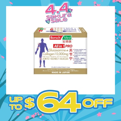 BORSCH MED - All In 1 Pro Glucosamine Plus Collagen 10,000Mg (Promote Overall Joint, Bones And Muscle Health) 21s