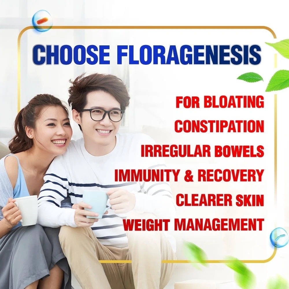 Floragenesis Ultra Wellness Dietary Supplement Sachet (Suitable for Women & Men, For Gut And Digestive Health, Intestinal Flora Balance And Healthy Immune Function) 30s