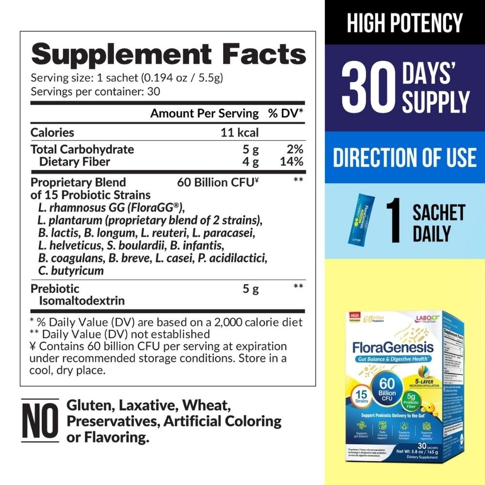 FloraGenesis Gut Balance & Digestive Health Sachets 30s image