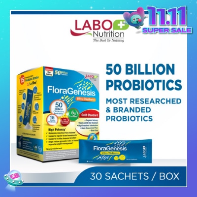 LABO NUTRITION Floragenesis Ultra Wellness Dietary Supplement Sachet (Suitable for Women & Men, For Gut And Digestive Health, Intestinal Flora Balance And Healthy Immune Function) 30s