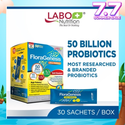 LABO NUTRITION Floragenesis Ultra Wellness Dietary Supplement Sachet (Suitable for Women & Men, For Gut And Digestive Health, Intestinal Flora Balance And Healthy Immune Function) 30s