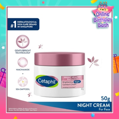 CETAPHIL Bright Healthy Radiance Night Cream (Brighten and Even Skin Tone) 50g