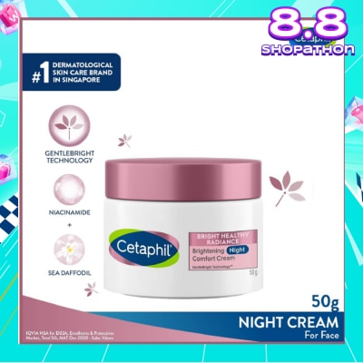 CETAPHIL Bright Healthy Radiance Night Cream (Brighten and Even Skin Tone) 50g