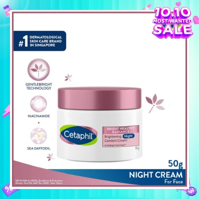 CETAPHIL Bright Healthy Radiance Night Cream (Brighten and Even Skin Tone) 50g