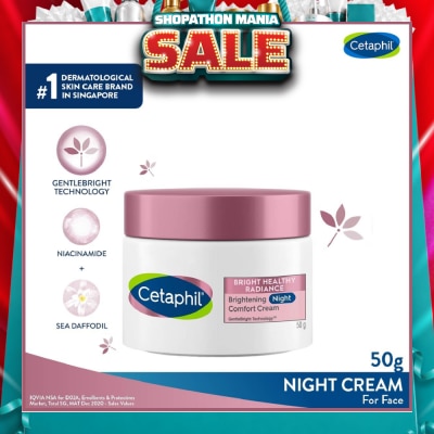 CETAPHIL - Bright Healthy Radiance Night Cream (Brighten and Even Skin Tone) 50g