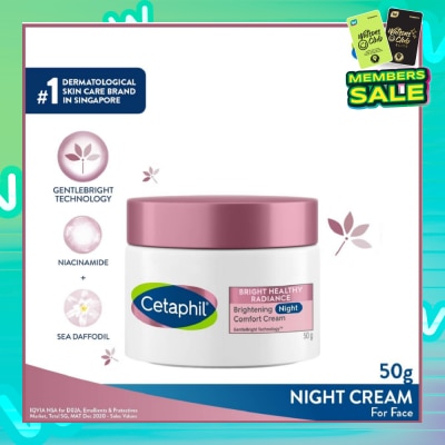 CETAPHIL Bright Healthy Radiance Night Cream (Brighten and Even Skin Tone) 50g