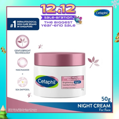 CETAPHIL Bright Healthy Radiance Night Cream (Brighten and Even Skin Tone) 50g