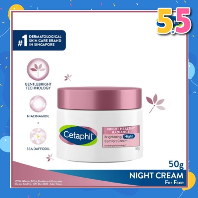 CETAPHIL Bright Healthy Radiance Night Cream (Brighten and Even Skin Tone) 50g