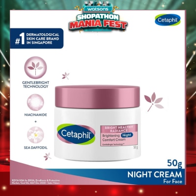 CETAPHIL - Bright Healthy Radiance Night Cream (Brighten and Even Skin Tone) 50g